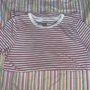 Striped shirt pink and white juniors shirt medium